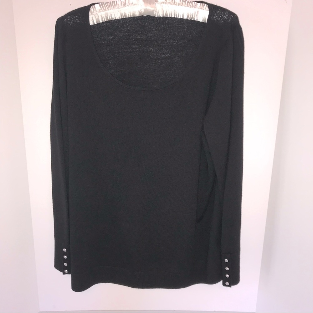 Talbots merino wool scooped neck 1X black sweater.